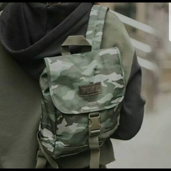 PINK Victoria's Secret Handbags - Pink mini camo backpack